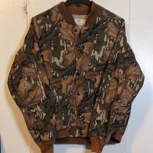 Vint. 80s Mossy Oak Lightweight 'Fall Foliage' Bomber Jacket mens large